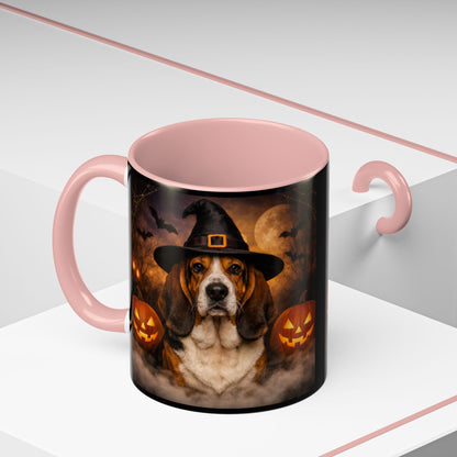 Witch Hat Pack Basset 2-Tone Coffee Mug