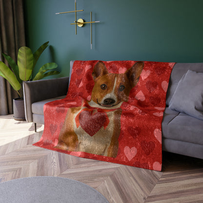 Cupid's Companion Basenji Crushed Velvet Blanket