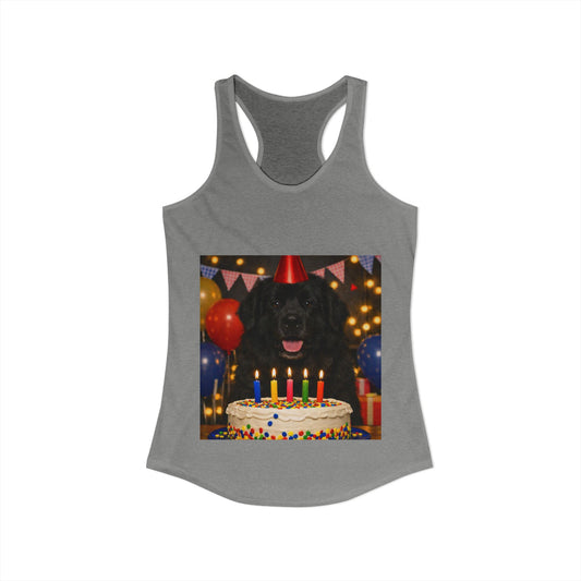 Birthday Buddy Newfie Women's Racerback Tank
