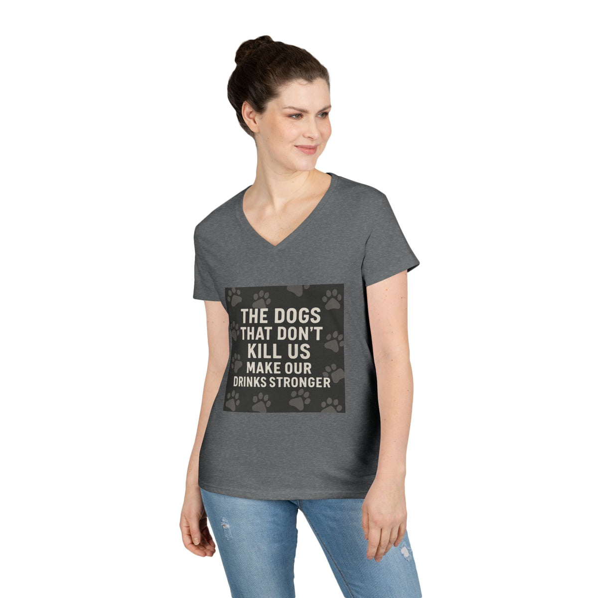Drinks Stronger Women's V-Neck Tee