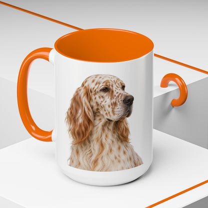 English Setter Head 2-Tone Coffee Mug