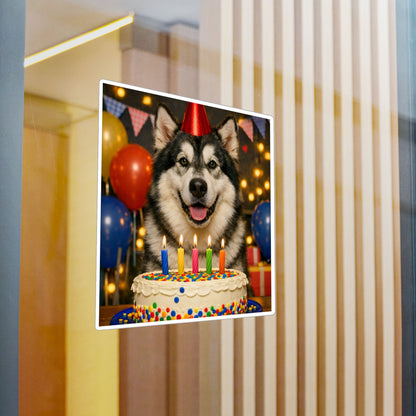 Birthday Buddy Malamute Vinyl Decal