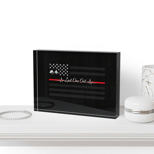 Thin Red Line Acrylic Photo Block