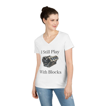 Play With Blocks Women's V-Neck Tee