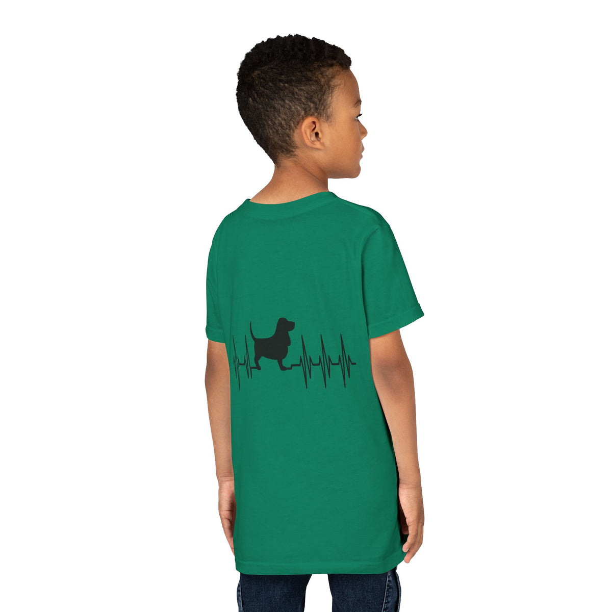My Heart Beats For Bassets Youth Unisex Short Sleeve Crewneck Tee
