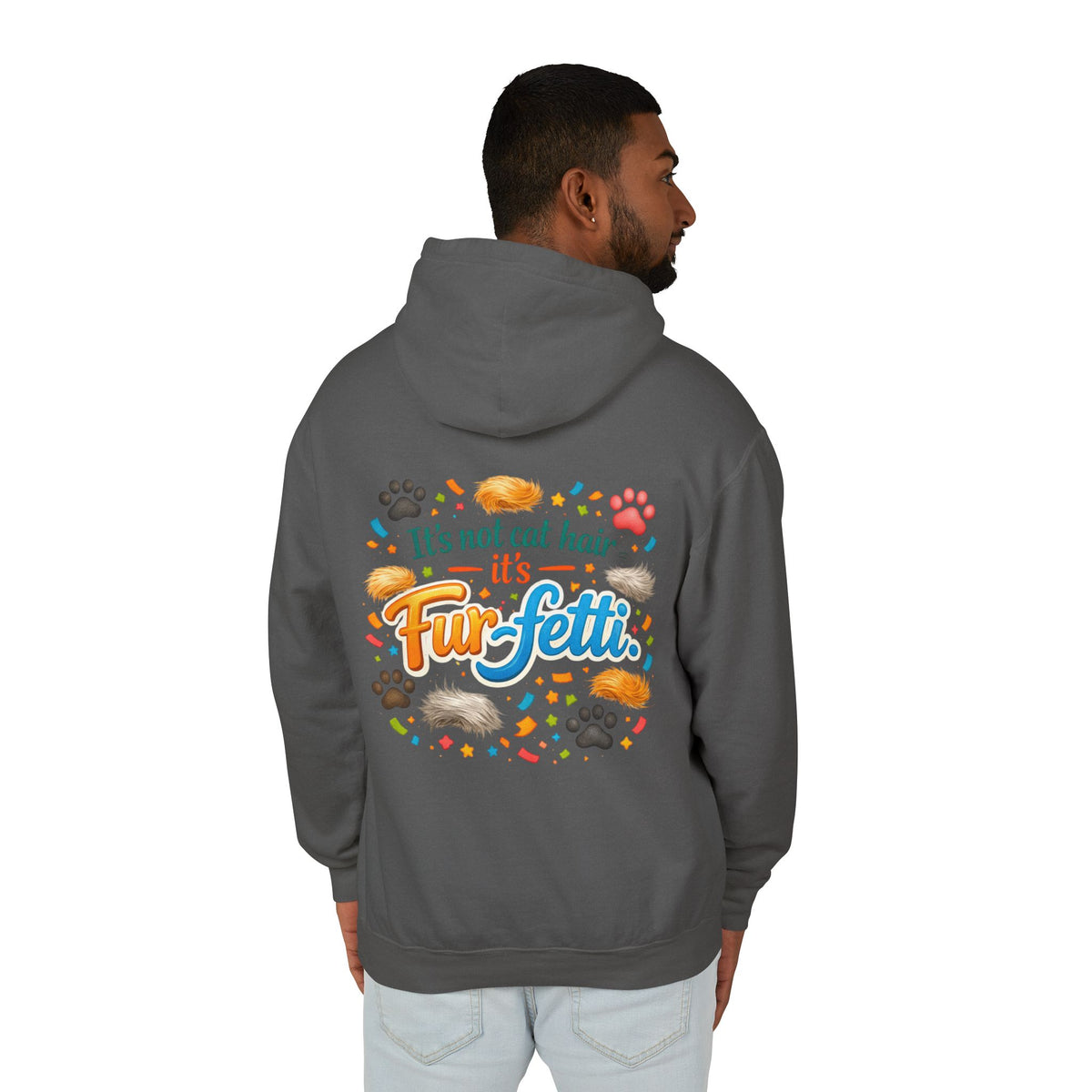 Fur-Fetti Cat Unisex Lightweight Hoodie