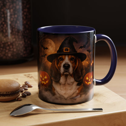 Witch Hat Pack Basset 2-Tone Coffee Mug
