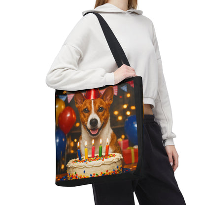 Birthday Buddy Basenji Tote Bag