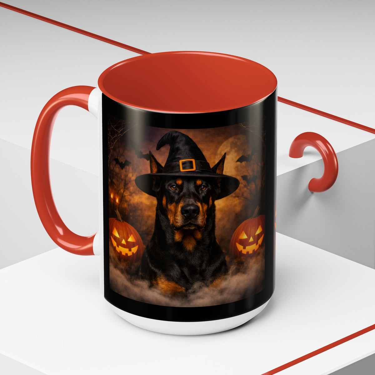 Witch Hat Pack Doberman 2-Tone Coffee Mug