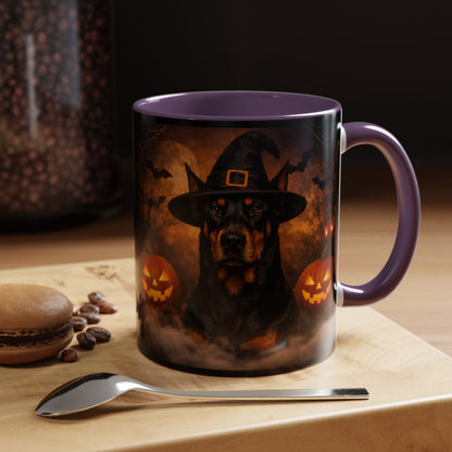 Witch Hat Pack Doberman 2-Tone Coffee Mug