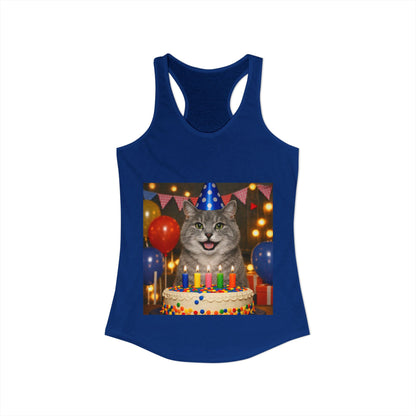 Birthday Buddy Cat Women's Racerback Tank