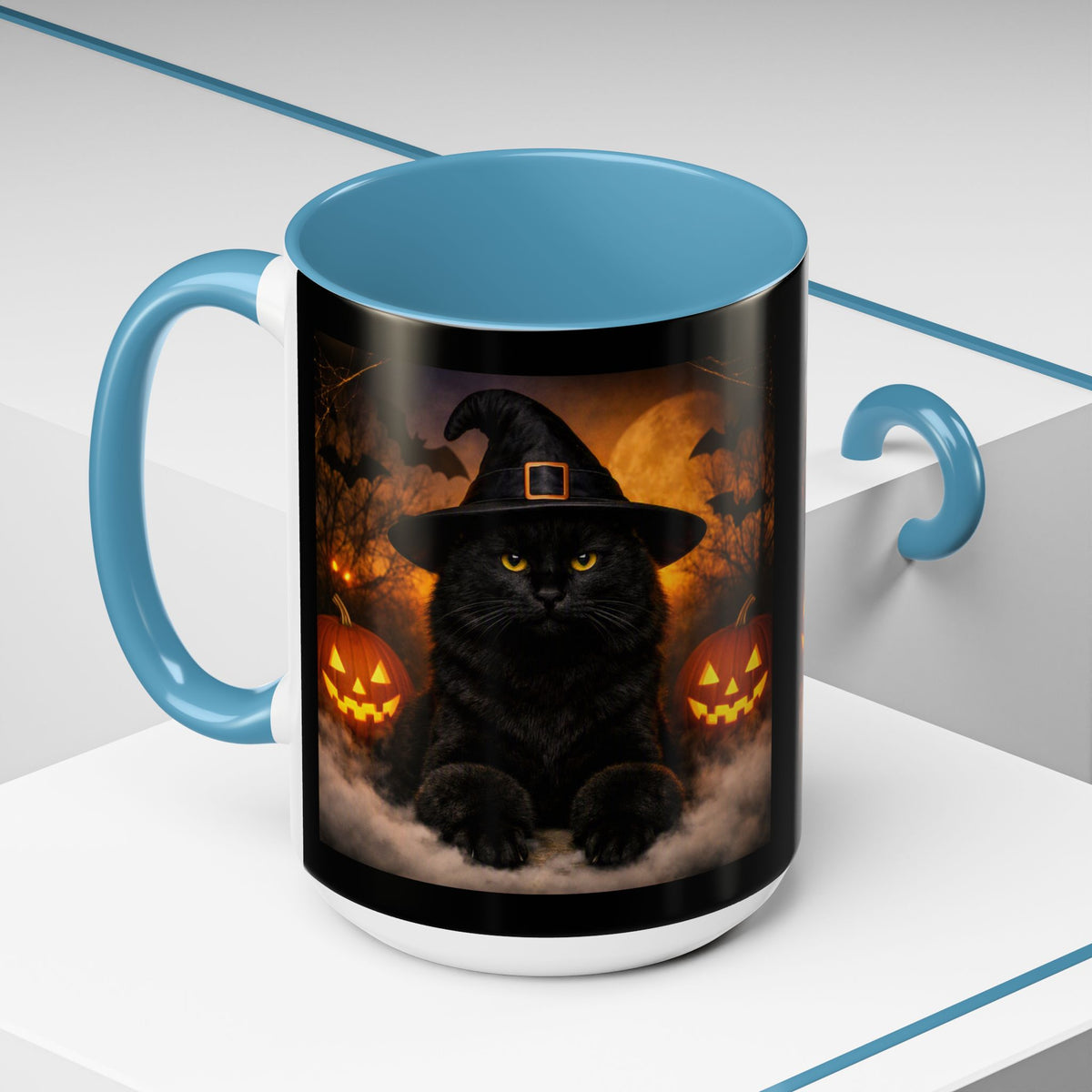 Witch Hat Pack Cat 2-Tone Coffee Mug