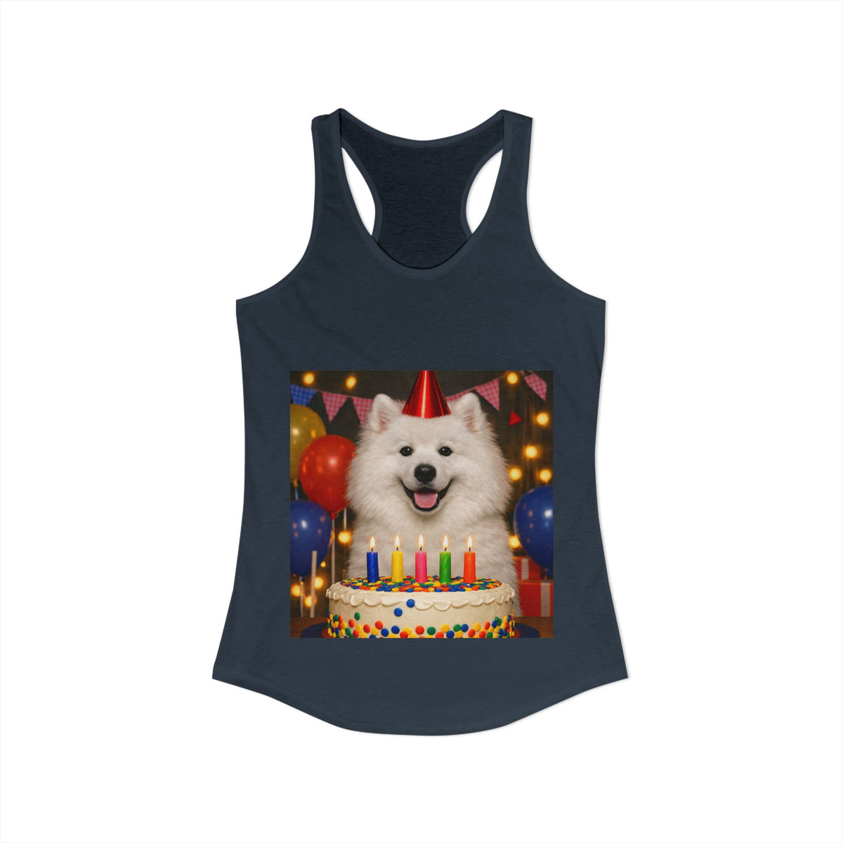 Birthday Buddy Samoyed Women's Racerback Tank