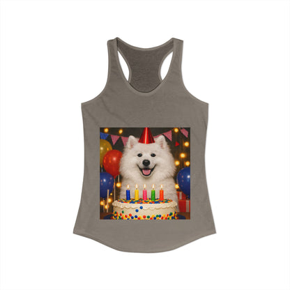Birthday Buddy Samoyed Women's Racerback Tank