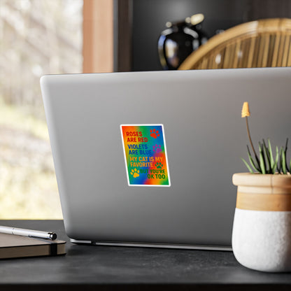 Roses Are Red Cat Vinyl Decal