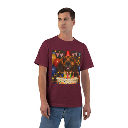 Birthday Buddy Bloodhound Men's Short-Sleeve Crewneck Tee