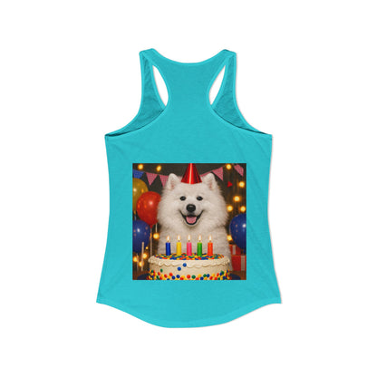 Birthday Buddy Samoyed Women's Racerback Tank