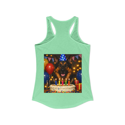 Birthday Buddy German Shepherd Women's Racerback Tank