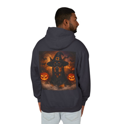 Witch Hat Pack Doberman Unisex Lightweight Hoodie