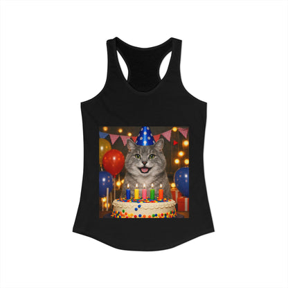 Birthday Buddy Cat Women's Racerback Tank