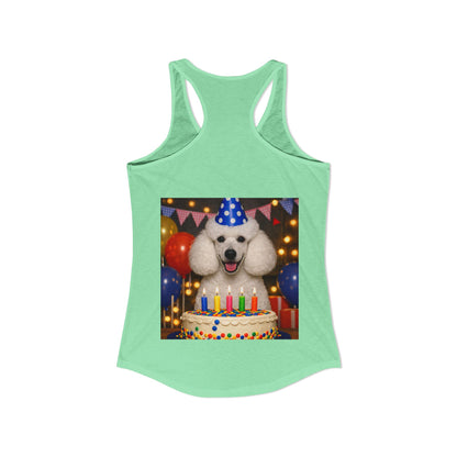 Birthday Buddy Poodle Women's Racerback Tank