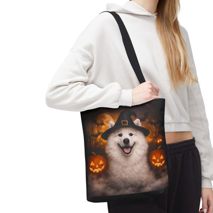 Witch Hat Pack Samoyed Tote Bag