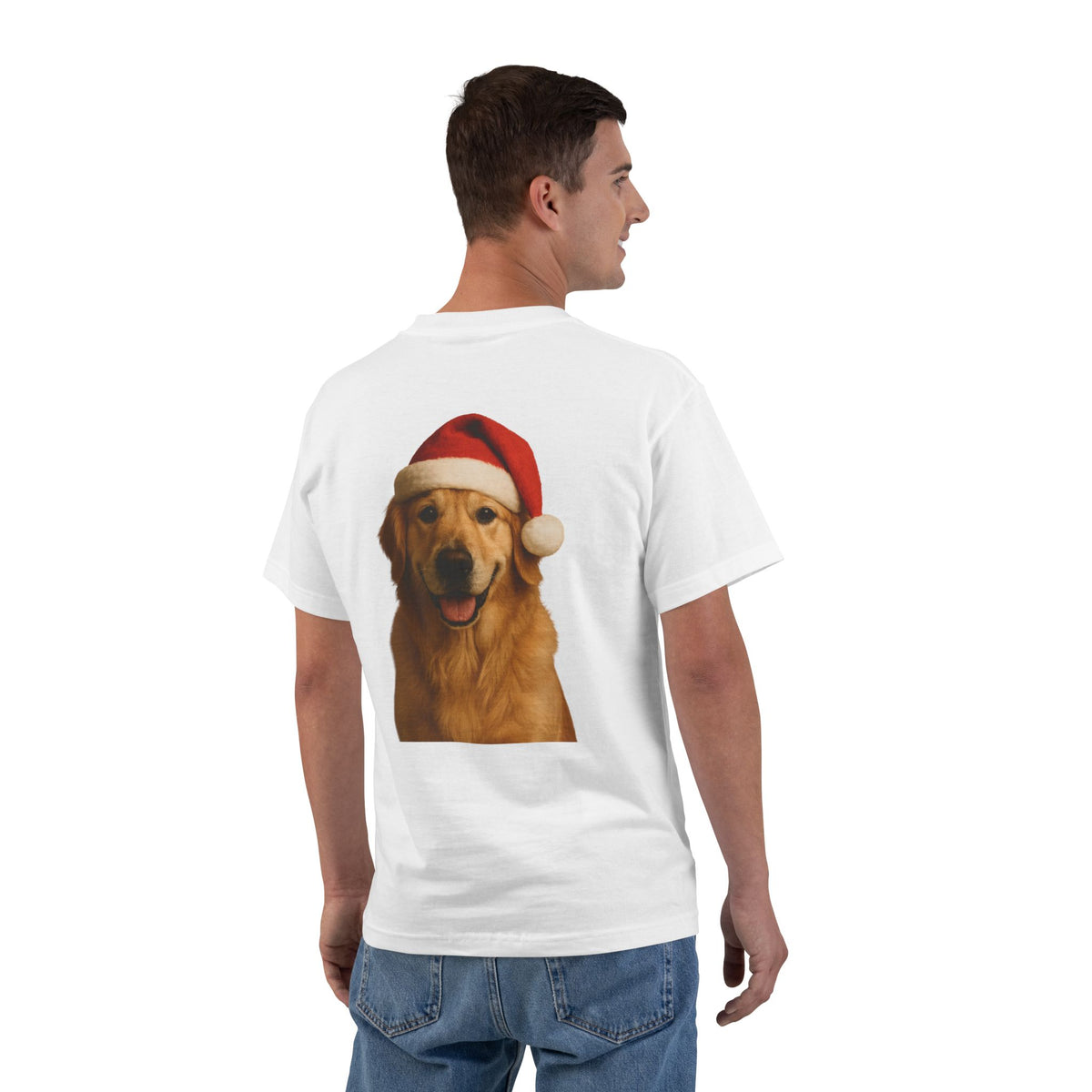Santa Paws Golden Men's Short-Sleeve Crewneck Tee