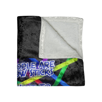 Glow Sticks Crushed Velvet Blanket