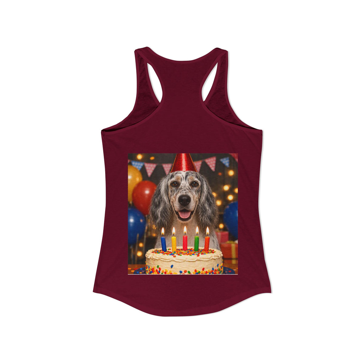 Birthday Buddy English Setter Women's Racerback Tank