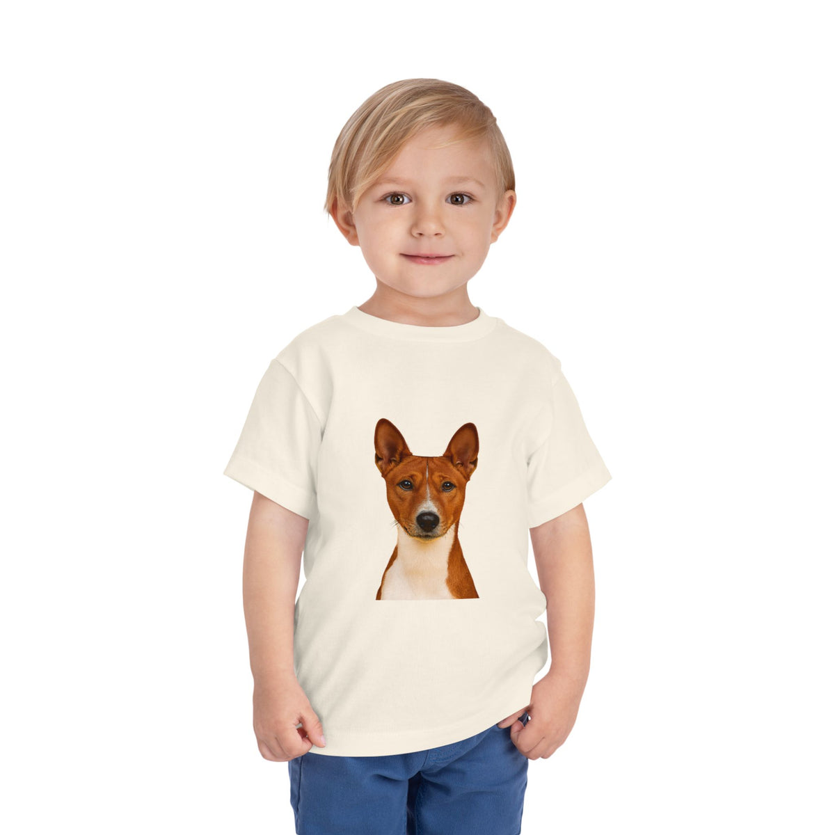 Basenji Head Toddler Unisex Short Sleeve Crewneck Tee