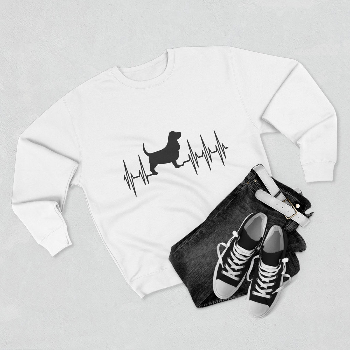 My Heart Beats For Bassets Unisex Crewneck Sweatshirt
