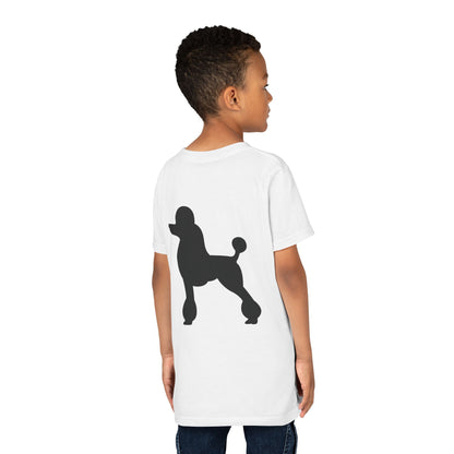Poodle Silhouette Youth Unisex Short Sleeve Crewneck Tee