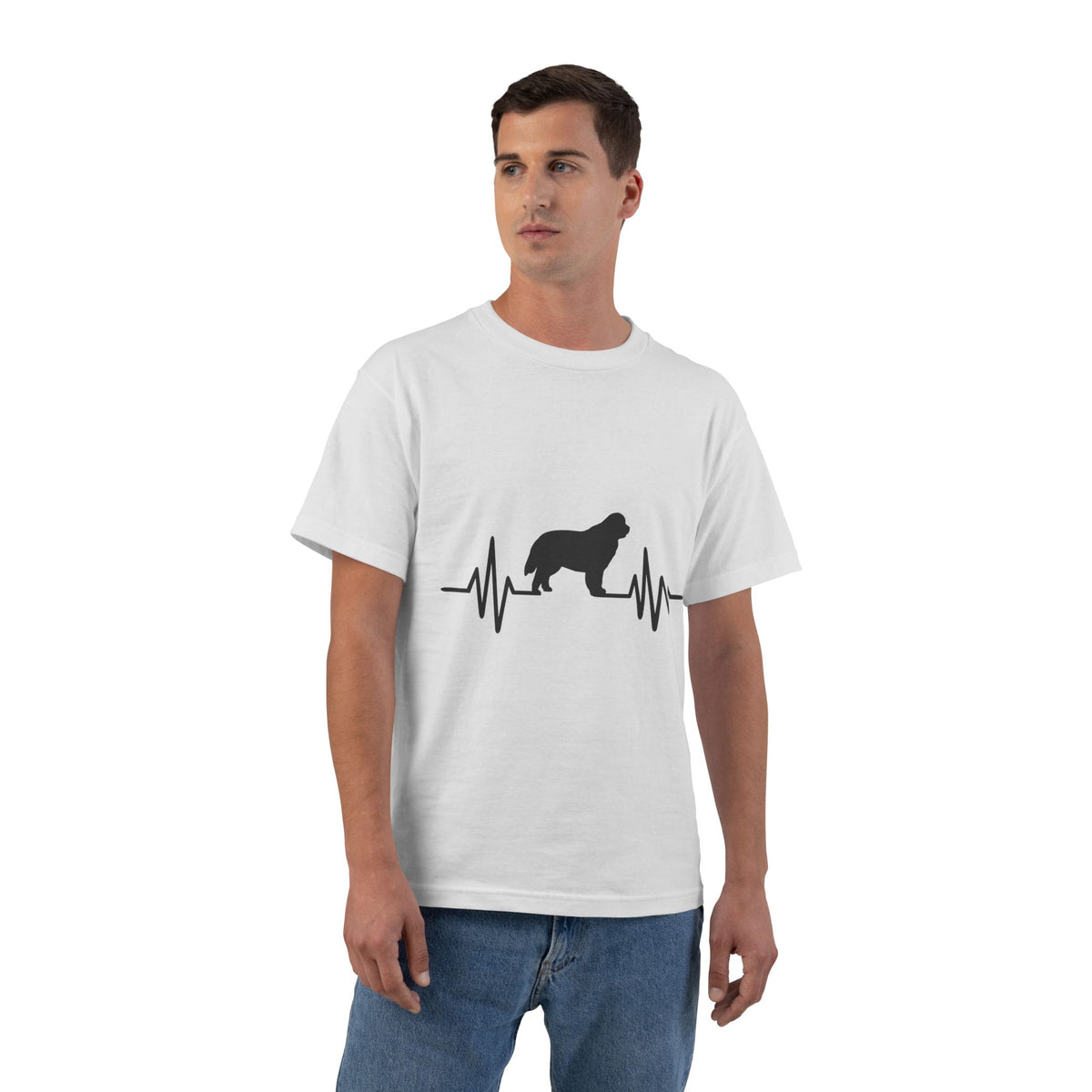 My Heart Beats For Newfies Men's Short-Sleeve Crewneck Tee