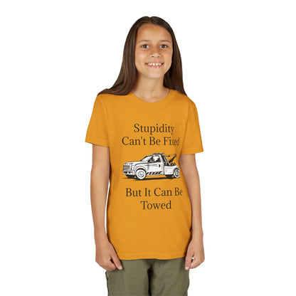 Stupidity Wheel Lift Tow Truck Youth Unisex Short Sleeve Crewneck Tee