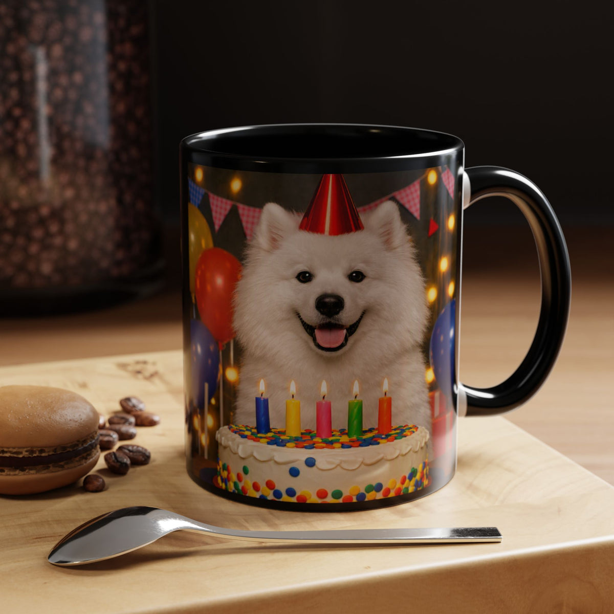 Birthday Buddy Samoyed 2-Tone Coffee Mug