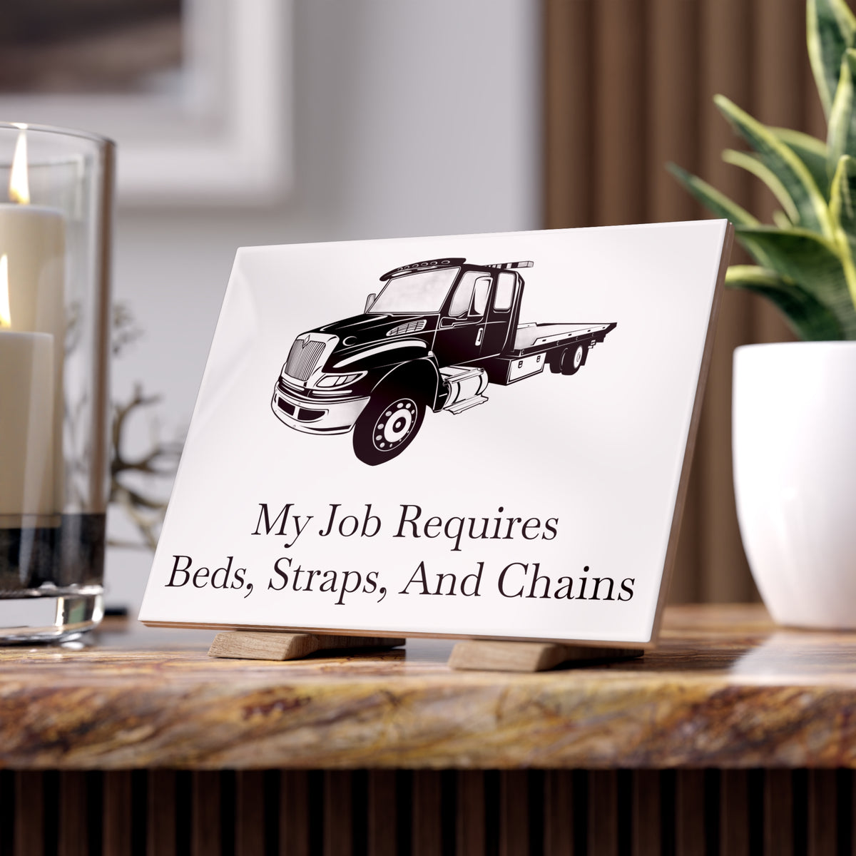 Beds, Straps, And Chains Ceramic Photo Tile