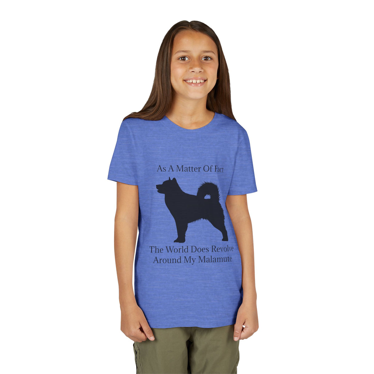 Matter Of Fact Malamute Youth Unisex Short Sleeve Crewneck Tee