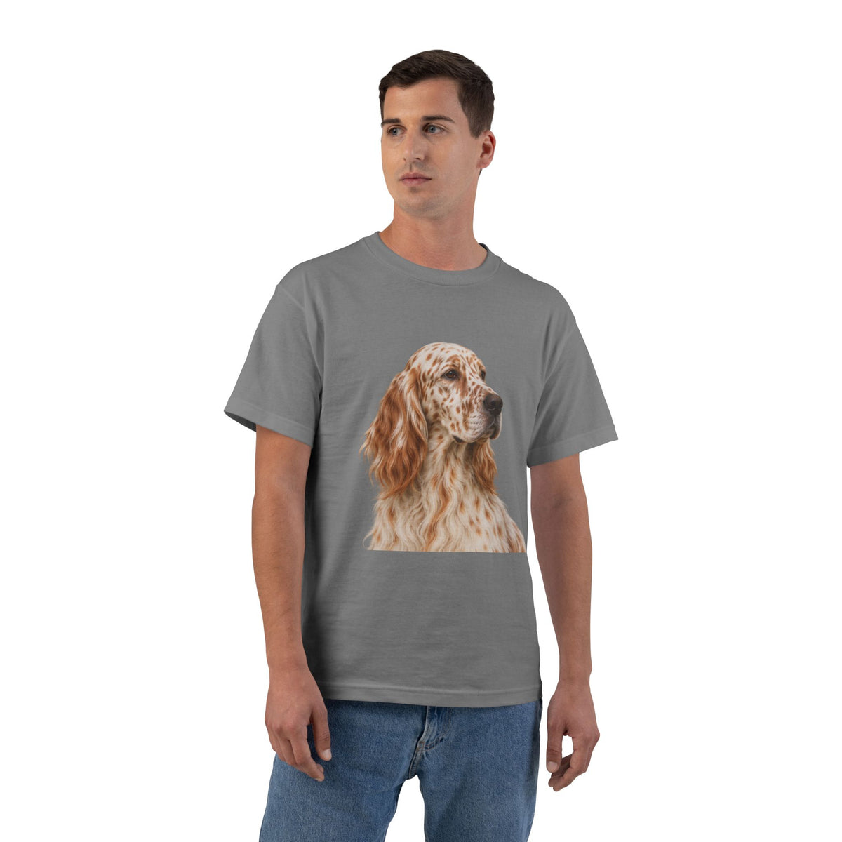 English Setter Head Men's Short-Sleeve Crewneck Tee