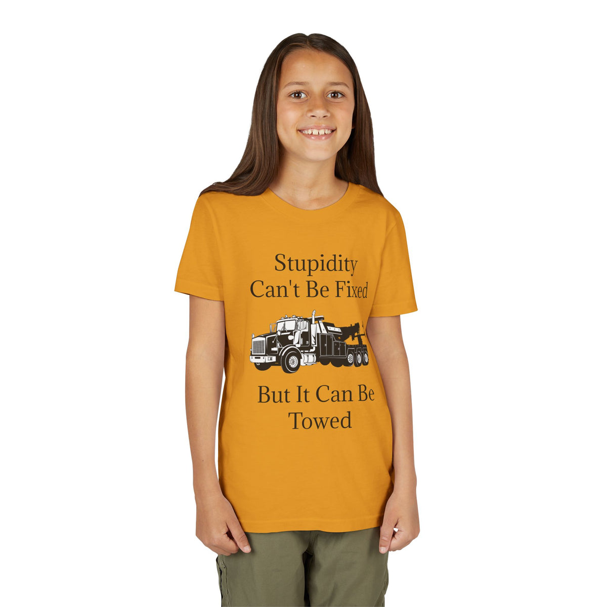 Stupidity Heavy Tow Truck Youth Unisex Short Sleeve Crewneck Tee