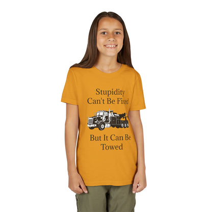 Stupidity Heavy Tow Truck Youth Unisex Short Sleeve Crewneck Tee