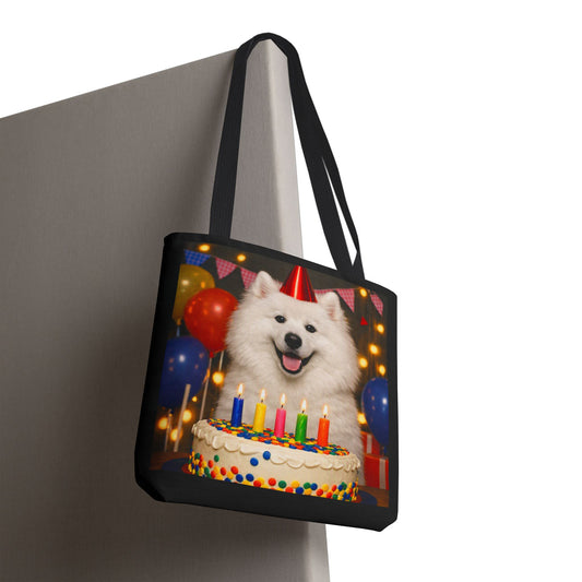 Birthday Buddy Samoyed Tote Bag