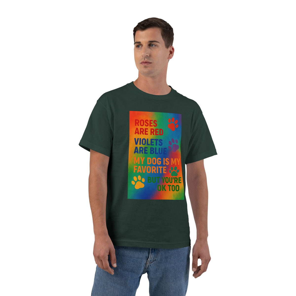 Roses Are Red Dog Men's Short-Sleeve Crewneck Tee