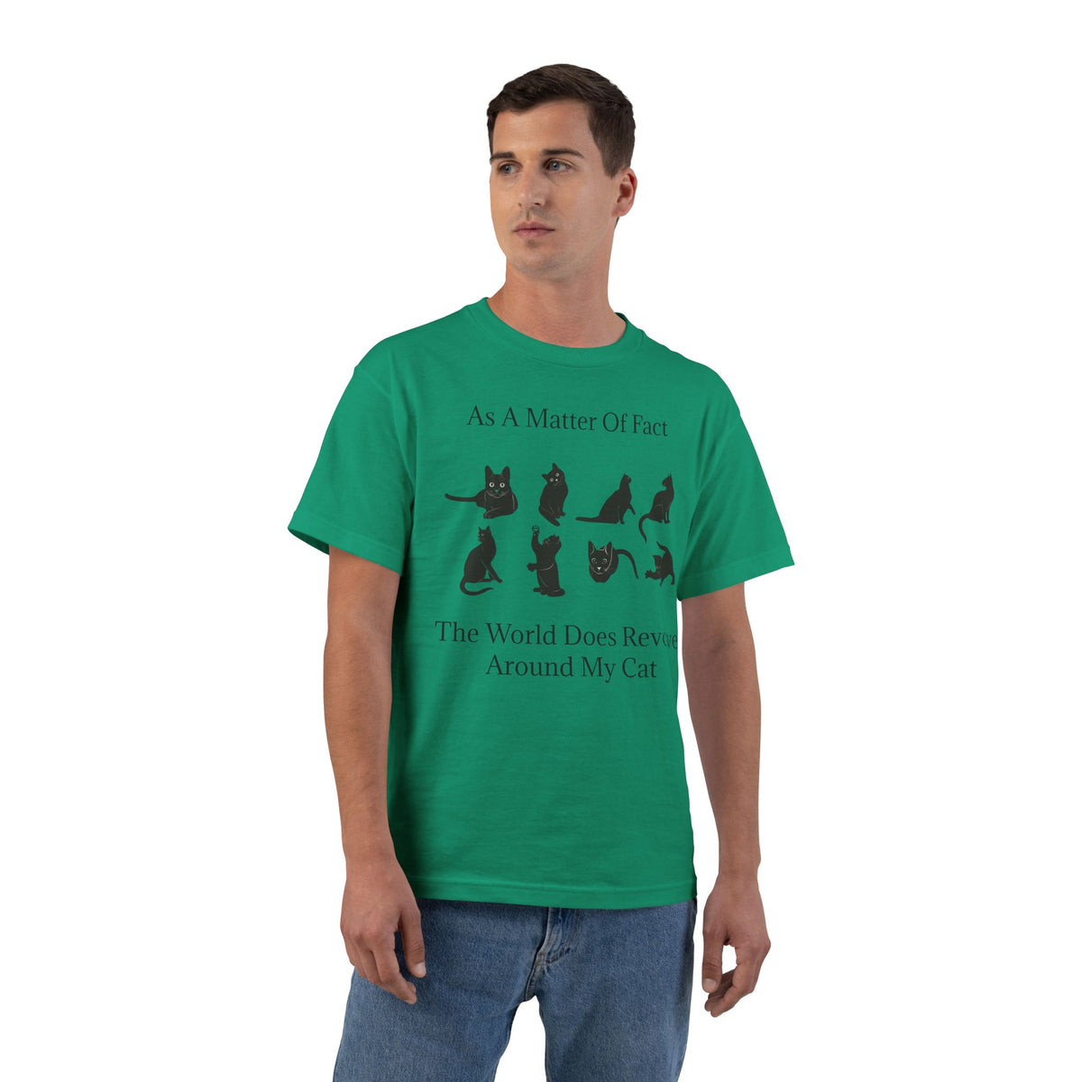 Matter Of Fact Cat Men's Short-Sleeve Crewneck Tee