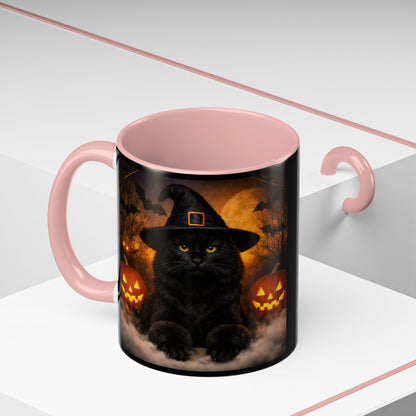 Witch Hat Pack Cat 2-Tone Coffee Mug