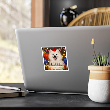 Birthday Buddy Samoyed Vinyl Decal