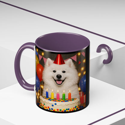 Birthday Buddy Samoyed 2-Tone Coffee Mug