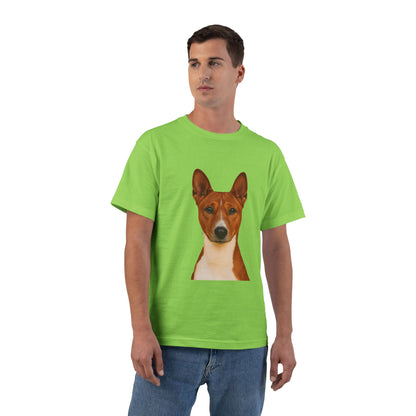 Basenji Head Men's Short-Sleeve Crewneck Tee