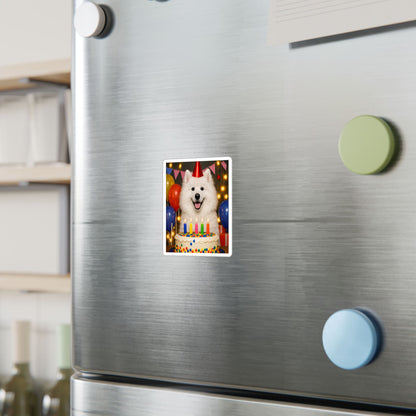 Birthday Buddy Samoyed Vinyl Decal