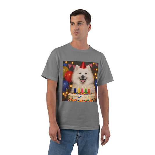 Birthday Buddy Samoyed Men's Short-Sleeve Crewneck Tee