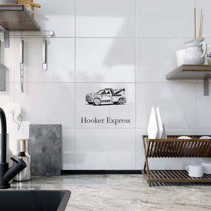 H**ker Express Wheel Lift Tow Truck Ceramic Photo Tile